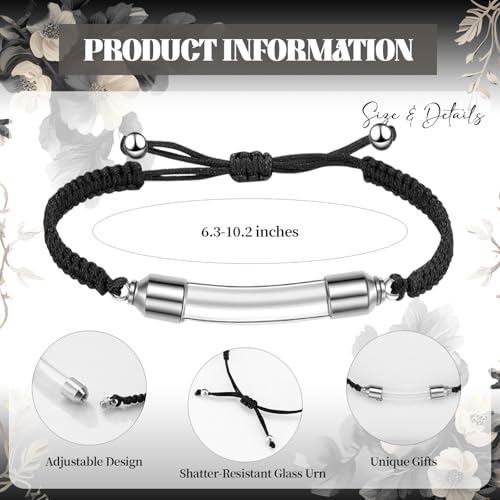 Tondiamo 6 Pcs Cremation Urn Bracelet for Ashes Adjustable Braided Memorial