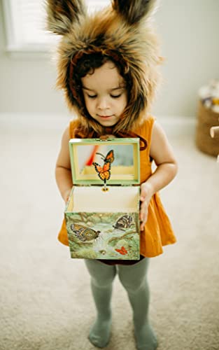 Enchantmints Monarch Butterfly Musical Jewelry Box Butterfly Spins to Music 4 Pullout Drawers