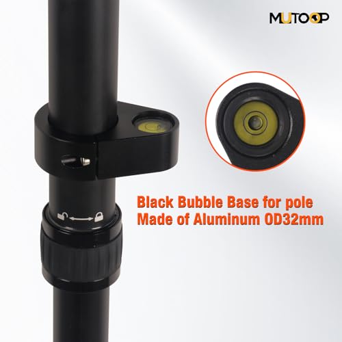MUTOOP GPS pole bubble level with green fluorescent vial and locking screw for 32mm poles, 2-piece set