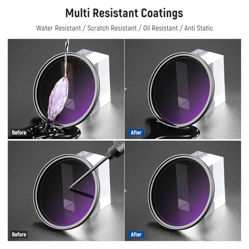 NEEWER 55mm Variable ND Filter with Lens Cap, Cleaning Cloth, ND2-32 (1-5 Stops) Precise Neutral Density Adjustment, Multicoated Optical Glass, Camera Photography Accessories ND2-ND32