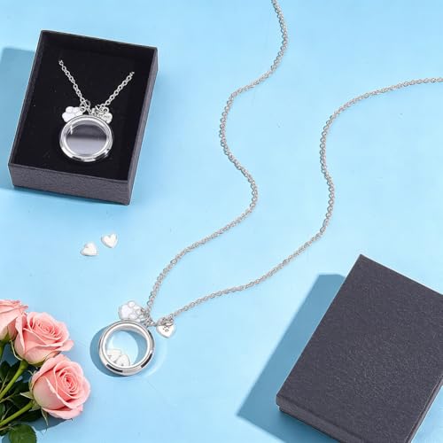 Pet Memorial Necklace Pet Hair Souvenir Necklace for Dog Memorial Jewelry that Holds Ashes Fur or Hair Clear Urn Locket Necklaces for Women Dogs Ash Vial Necklaces Pets Ashes Souvenir 23.62 Inch
