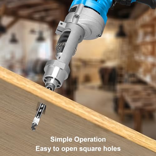 Yosoo Health Gear Square Hole Drill Bit Adapter Aluminum Alloy Invention Adapter for Hand Drill, 38 to 43 mm Diameter Wood, Quick Installation and Disassembly