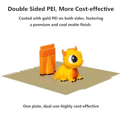 Double-Sided Gold PEI Build Plate for Snapmker U1, Textured PEI Plate Print Bed Platform Spring Steel Flexible Sheet for Snapmker U1, 276 X 293MM
