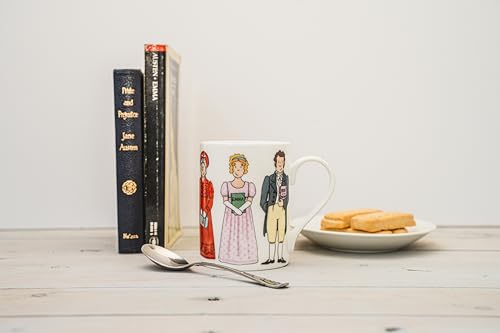 Alison Gardiner Fine Bone China Mug – Handcrafted in UK – 10.8oz British Heritage Collection – Literary Gift for History Lovers, Teachers & Librarians (Jane Austen) Jane Austen