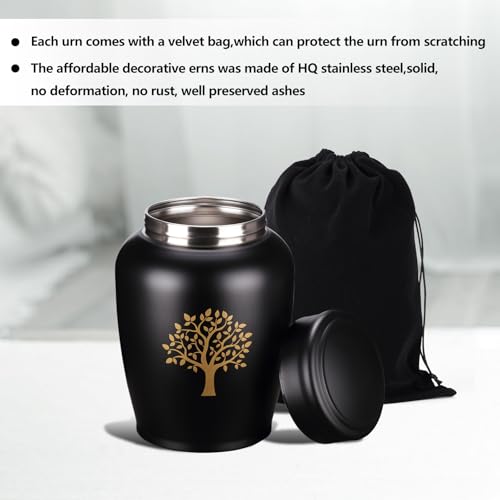 Large Black Cremation Urns for Human Ashes,for Adult Men Female Leaf Large180