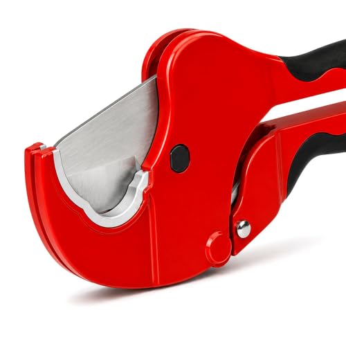 Superior Tool 37116 one-handed 2-inch PVC ratcheting pipe cutter black and yellow tool