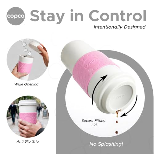 Copco Acadia Travel Mug, 16 Oz - Pink, Azure, Brown, Red, Set of 4