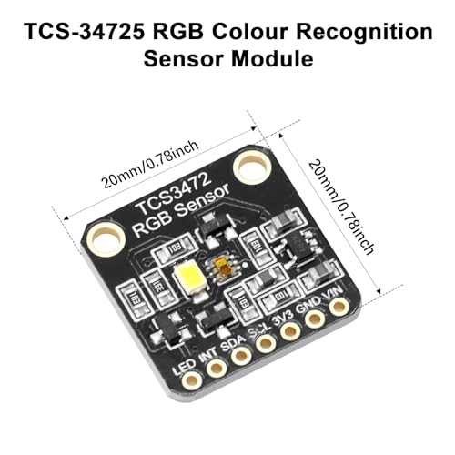 TCS-34725 RGB Light Color Module AYWHP 2 Pieces RGB Light Color Sensor Color Detection Sensor Color Meter Photoelectric Sensor Compatible with Arduino