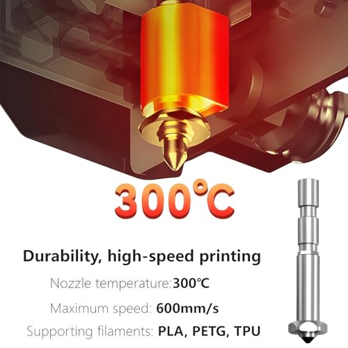 Kobra 3 Max Nozzle 0.4/0.6/0.8MM, Integrated Quick Swap Hardened Steel Nozzle High Flow High Speed Hot End Spray Nozzle for Anycubic Kobra 3 Max 3D Printer,4PCS 0.4/0.6/0.8MM Nozzle