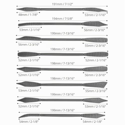 QWORK® 8 Piece Rasp File Set Double Sided Rasp Wood Soapstone Precision Handmade