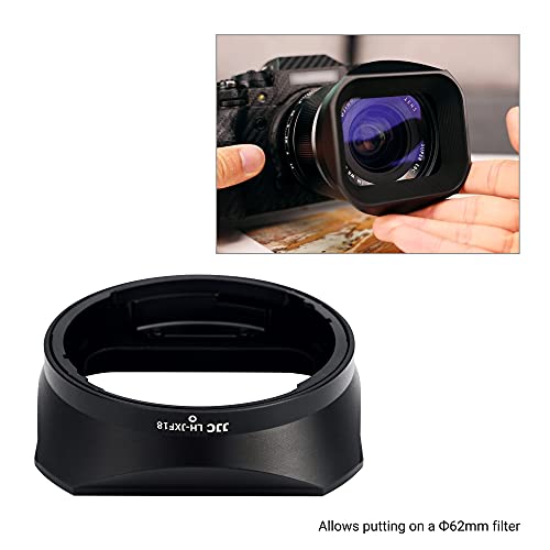 JJC Metal Square Lens Hood for Fujifilm Fuji Fujinon XF 18mm f/1.4 R LM WR Lens Replaces Fujifilm LH-XF18 Lens Hood with a Hood Cap on Camera X-T5 X-T4 X-T3 X-T30 II X-T20 X-S20 X-S10 X-H2S X-H2 For XF 18mm f/1.4