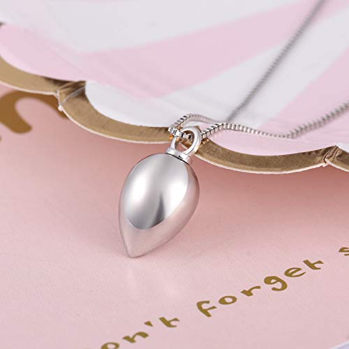 BEILIN Keepsake Urn Necklace Teardrop Cremation Jewelry for Ashes