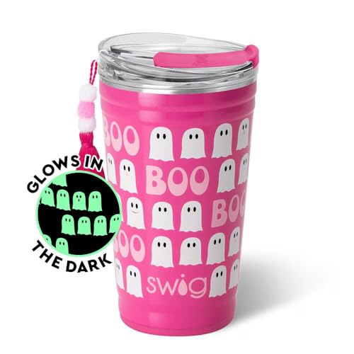 Swig Life 24oz Party Cup, Stackable Insulated Travel Coffee Tumbler with EZ Slider Lid, Cup Holder Friendly Travel Thermos, Stainless Steel 24 oz Tumbler, Reusable Coffee Mug (Faboolous)