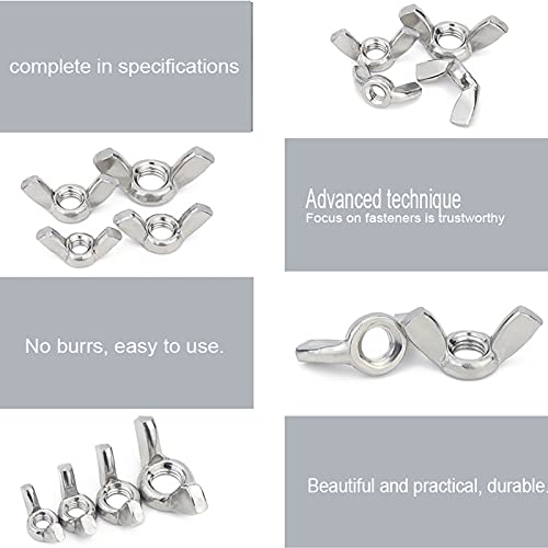 [Australia - AusPower] - Hooshing 30PCS Wing Nuts Assorted Kit 1/4"-20(10PCS) 5/16"-18(10PCS) 3/8"-16(10PCS) 304 Stainless Steel Wing Nuts Fasteners Parts Butterfly Nut 