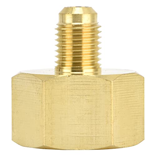 Brass Refrigerant Adapter, R134A Refrigerant Tank Adapter, W21 and 1/4SAE Air Coolant Converter Connection for AC Refrigerant System