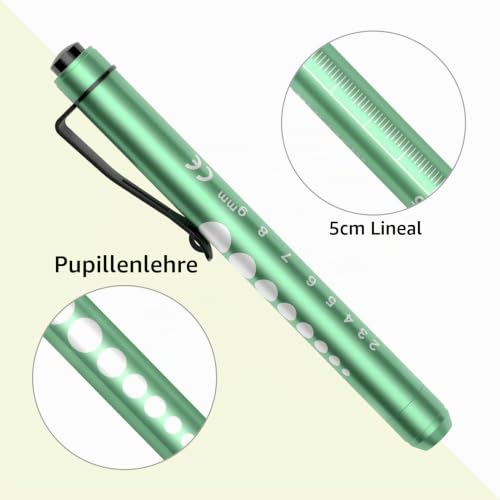 RISEMART Pack of 6 Diagnostic Light Pupil Light Reusable LED Pen Lamp with Pocket Clip as Nurses Doctors Students Pen Light (Pack of 6) 2-Pack of 6