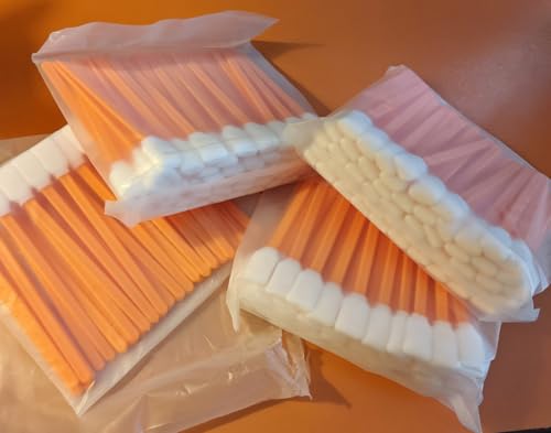 Wellgler's Foam Cleaning Swabs, Lint-Free Swabs for Precision Electronics, Camera, Optical Lens & Inkjet Printer Cleaning (200pcs Orange)