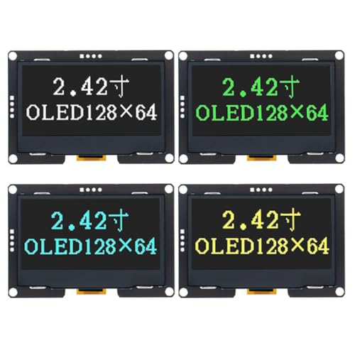 Hailege 2.42 Inch SSD1309 128 x 64 OLED Display Module 2.42 Inch 4-Pin OLED LCD Display Module (IIC White) IIC