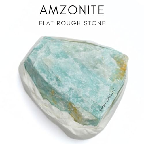 Raw Amazonite Flat Stone - Heals Emotional Balance, Overactive Mind & Helps to Meditate - Suitable for Home Decoration and Stone Collection - Mines Rough and Unpolished Stone