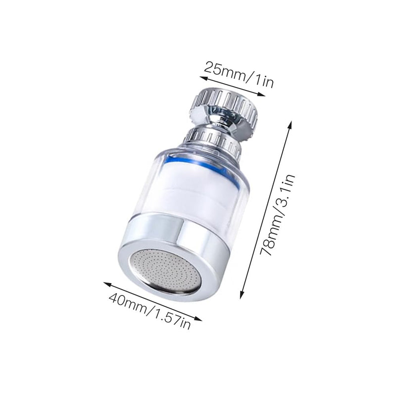 [Australia - AusPower] - SenaiMy Pack of 2 Water Filter Tap, Tap Filter, 360° Rotatable Tap Filter with 6 Pieces PP Cotton Filter Element, 360° Tap Descaler Attachment for Home, Kitchen, Bathroom, Sink 