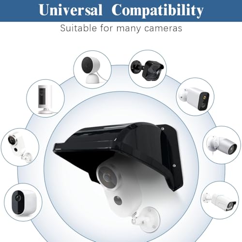 Universal Security Camera Covers Shield Sun Rain Black 1 Pack