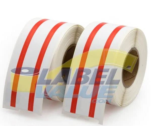 File Folder Labels LV-30327, Red Stripe Dymo Compatible 130 Labels Per Roll (2 Rolls per Pack)