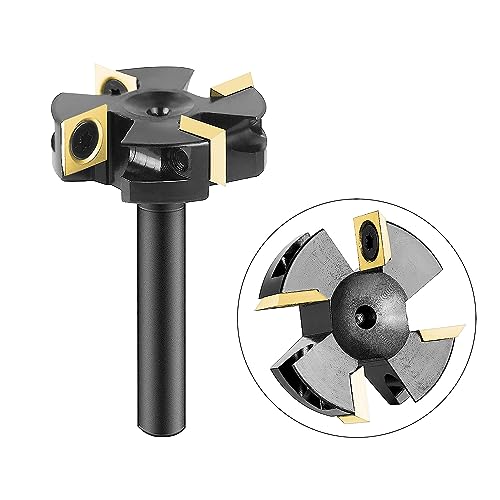 SpeTool Face Cutter 8 mm Shank 40 mm Face Milling Cutter for Routers Reversible Plates Spoilboard 4 Flutes CNC for Wood with ATS Coating Face cutter with ATS coating