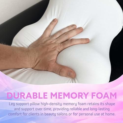 Premium Memory Foam Knee Pillow for Back Sleepers, White