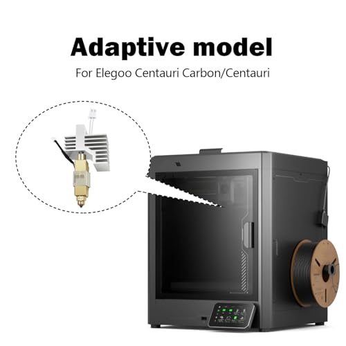 0.2 mm Ceramic Hotend for Centauri Carbon Hotend with Brass-Hardened Steel Nozzle Heating Element Extruder Hot End Replacement Print Head for Elegoo Centauri/Centauri 3D Printer 0.2MM Hotend