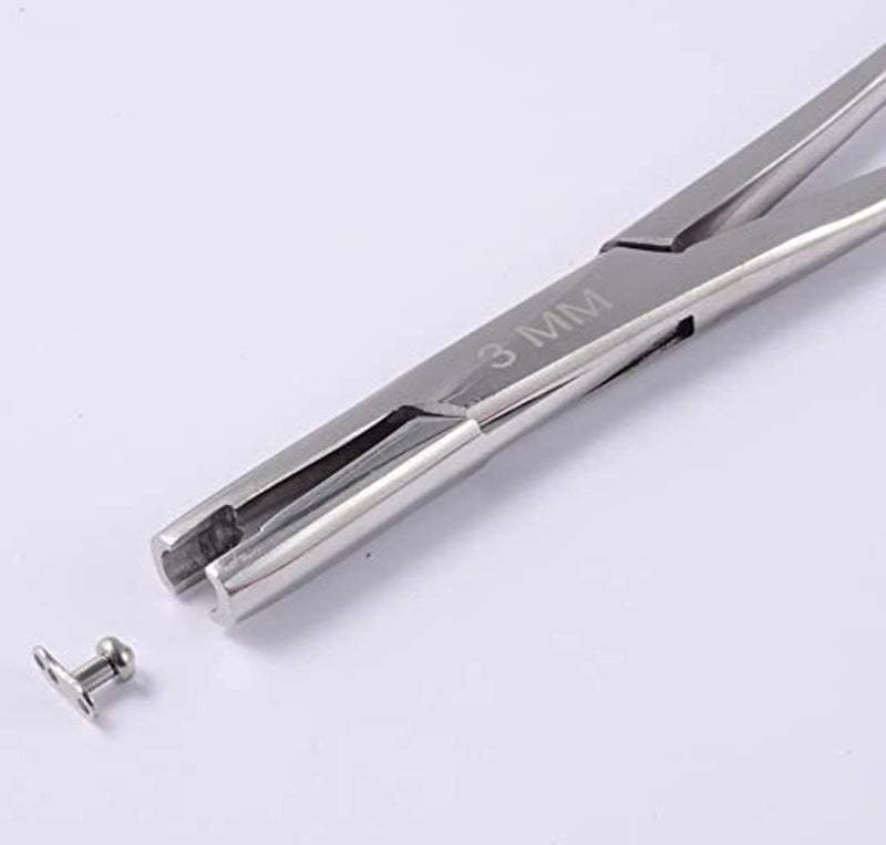 [Australia - AusPower] - 3mm Micro Dermal Anchor Tube Insertion Hemostat Forceps 5.5" Body Piercing Tool Supplies 