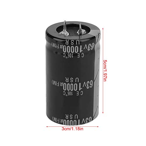 Audio Electrolytic Capacitor 10000uF 63V Audio Amplifier Electronic Component, Pack of 4