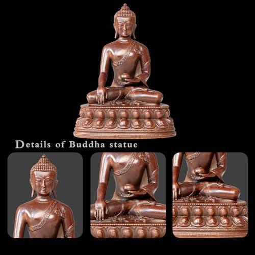 Small Buddha Statue Indoor, Handmade Pure Copper 4.7inches Sakyamuni-second-gen