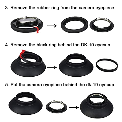 DK-19 Eyecup Eyepiece Viewfinder for Nikon D810 D810A D800 D800E D700 F6 D5 Camera (2 Pack)