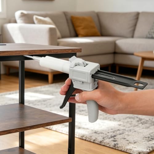 GGFOXLEW 50ml dual cartridge adhesive dispensing gun with metal valve for 1:1 and 2:1 glue ratios