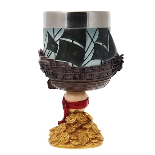 Enesco Disney Showcase Pirates of The Caribbean The Black Pearl Decorative Chalice Goblet, 7.09 Inch, Multicolor
