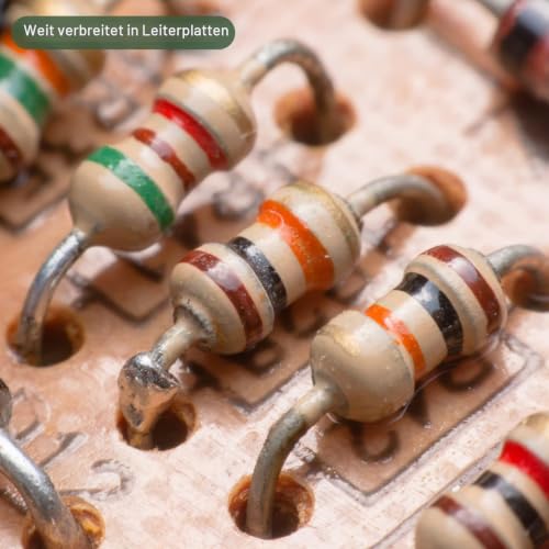 Yokive Carbon Film Resistor 1/4W 1K Ohm 5% Tolerances Pack of 200 | (4 color bands 1.77 x 0.09 inches) resistance good for DIY electronic projects