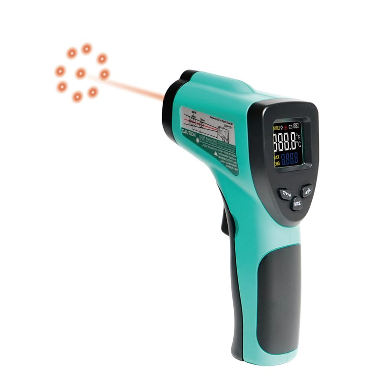[Australia - AusPower] - Pro'sKit Infrared Thermometer, Non-Contact Measurement, Adjustable Emissivity, Fast Response, Backlit Large LCD, Range Kitchen Tester, No Contact, Griddle, Pizza, Engine 
