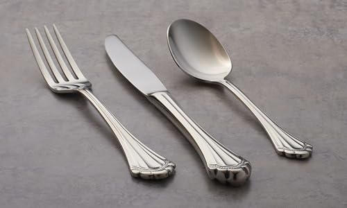 Oneida Marquette Fine Flatware Dinner Spoons, Set of 4,Silver