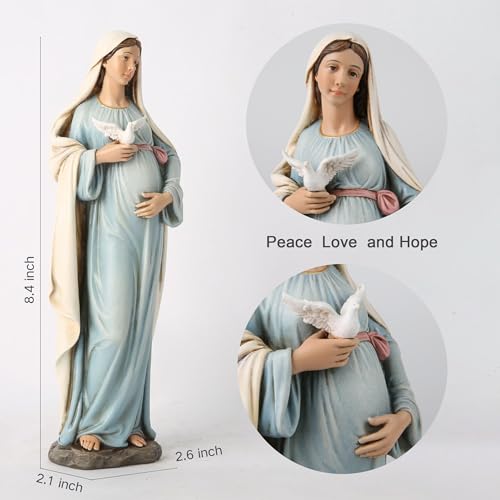BC Catholic Pregnant Mary Mother Virgin Mary Statue 8.4" H Multiple Color 8 inches H