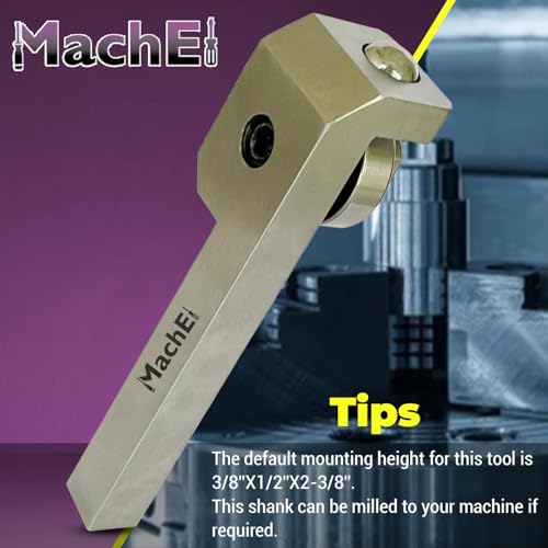 MachEL Burnishing Tool- Lite Series 3/8''X1/2''X2-3/8'' SHANK Light-Duty Roller Burnishing Tool HRC 18–68 | Precision Surface for Lathe Compact Design 3/8''X1/2''X2-3/8''- SHANK