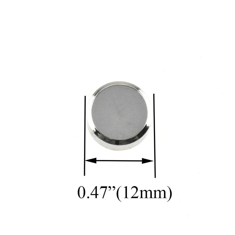 [Australia - AusPower] - Hahiyo 12mm Diameter Mirror Screws Brushed Stainless Steel Solid Easy Install Brass Washer Decorative Caps Fasteners Nails 10 Pairs for Bathroom Mirrors Panels Kitchen Ceiling Arts Crafts 12mm-10sets 