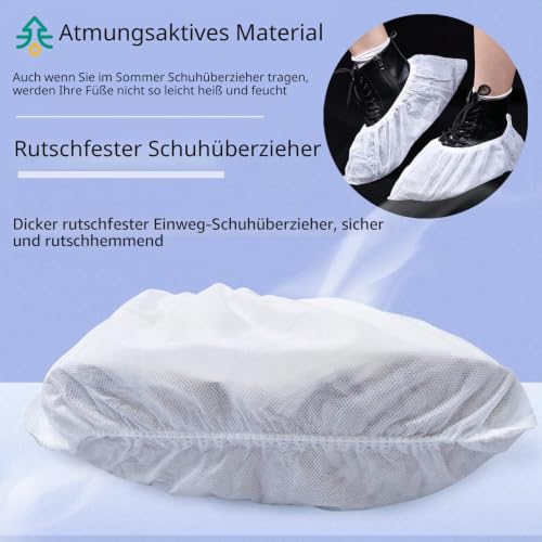 100 Pcs White Disposable Non-Woven Fabric Shoe Covers Carpet Cleaning Floor Carpet Shoe Covers