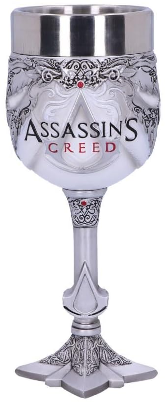 Nemesis Now Officially Licensed Assassins Creed White Game Goblet, Resin w. Stainless Steel