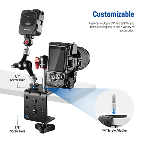 NEEWER Heavy Duty C Clamp with Mounting Column for Light Stand, ST-CCD1 1 Pack