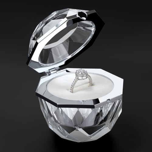 Crystal Engagemen Ring Box for Proposal Wedding Ceremony Diamond Ring Box