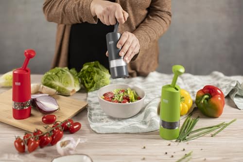 Kuhn Rikon Ratchet Spice Grinder, Ceramic Mill for Salt and Pepper, Grey