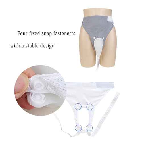 Outdoor Catheter for Men, Urinal Holder with Silicone Urinal Collector with 2 Catheter Bags for Urine (Elderly Men Grey) Elderly Men Grey