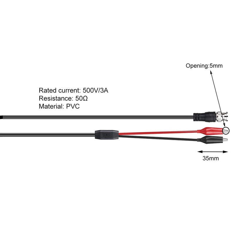 [Australia - AusPower] - Clyxgs BNC Double Alligator Clip Test Cable Probe Lead Oscilloscope Test, Oscilloscope Probes BNC to Alligator Clip 92cm/36.2in (3 pcs） BNC Alligator Clip Test Lead 