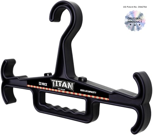 HICE - Titan Vest Hanger | Original Heavy Duty Plate Carrier & Body Armor Hanger | 200 lb Load Capacity | Durable High Impact Resin | for Police, Military, Scuba & Tactical Gear (Black) Black Set of 1