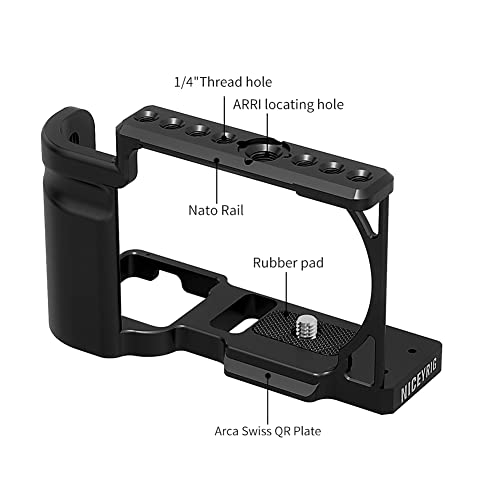 NICEYRIG ZVE10 Cage Kit with Top Handle Grip for Sony ZV-E10 Vlog Vlogging Camera, DSLR Videomaking Rig Stabilizer with Quick Release Plate for Arca-Style Cold Shoe